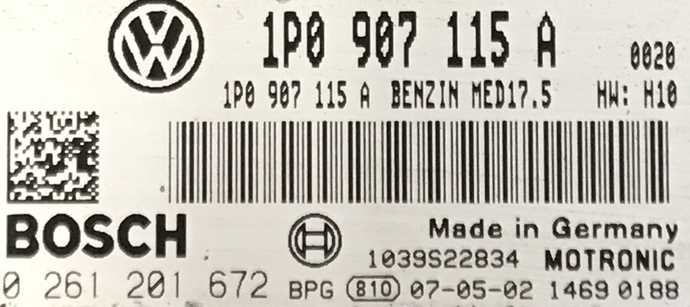0261201672, 0 261 201 672, 1P0907115A, 1P0 907 115 A, MED17.5