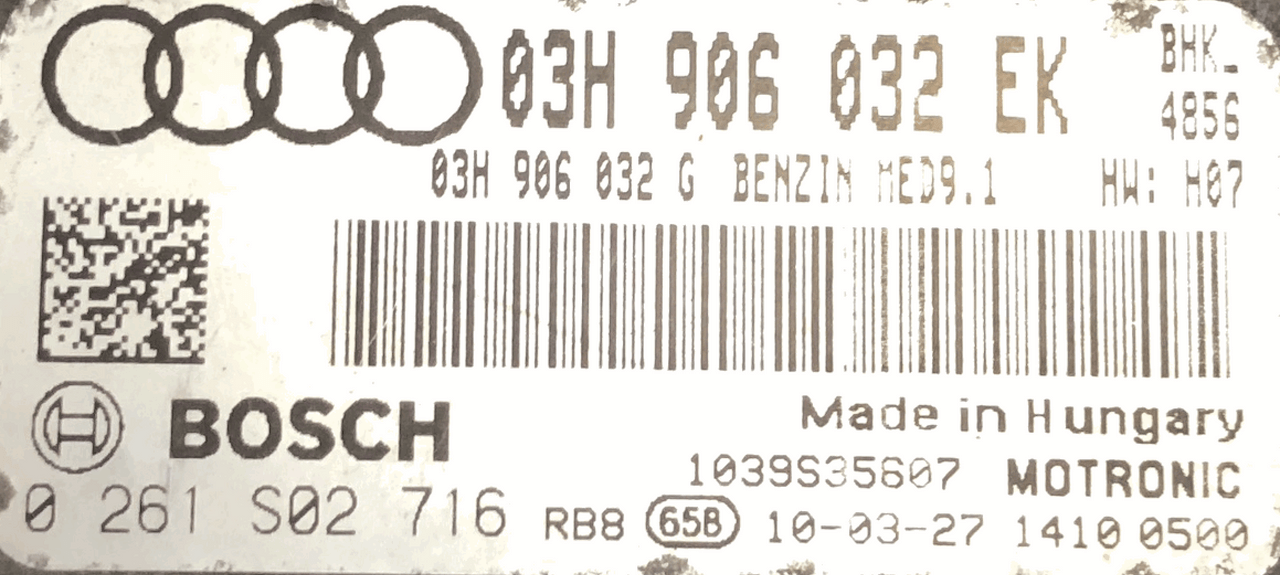 Plug & Play Bosch Engine ECU, 0261S02716, 0 261 S02 716, 03H906032EK , 03H 906 032 EK, MED9.1