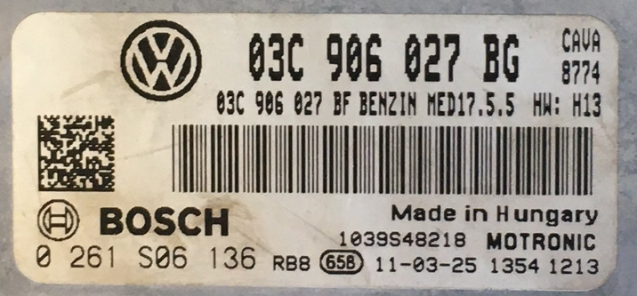 0261S06136, 0 261 S06 136, 03C906027BG, 03C 906 027 BG, 03C906027BF, 03C 906 027 BF, MED17.5.5