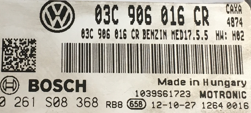 Skoda Rapid 1.4 TSI, 0261S08368, 0 261 S08 368, 03C906016CR, 03C 906 016 CR, MED17.5.5