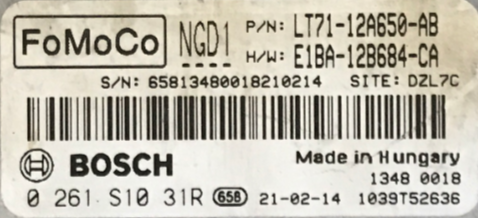 0261S1031R, 0 261 S10 31R, LT7112A650AB, LT71-12A650-AB, E1BA12B684CA, E1BA-12B684-CA, NGD1