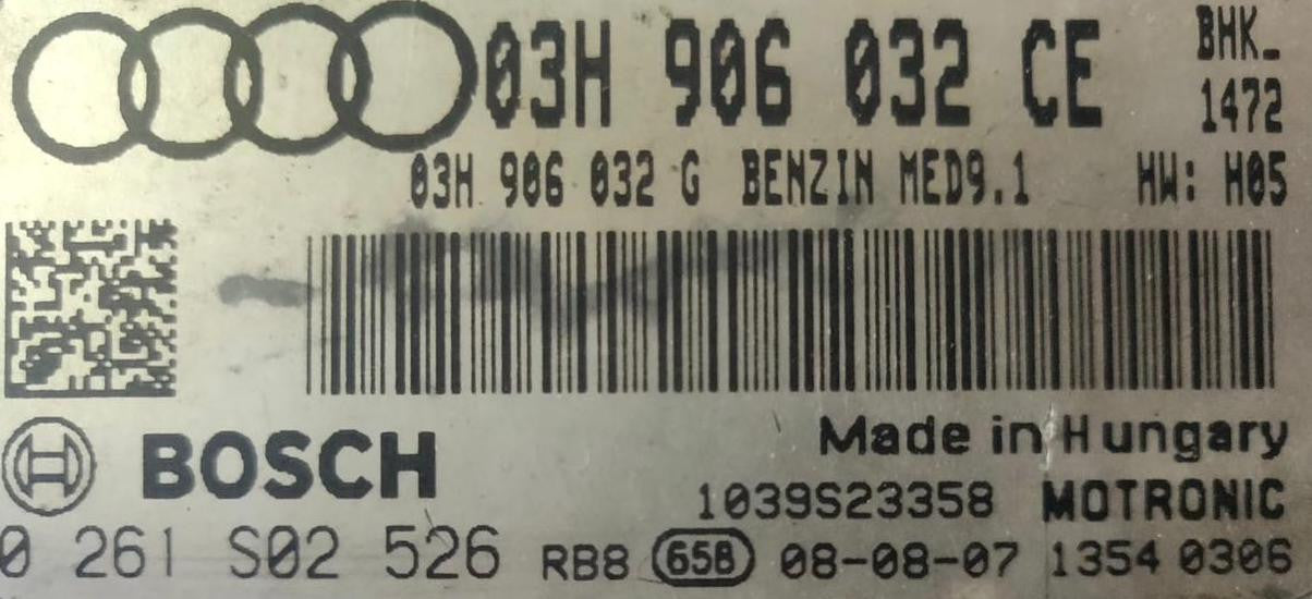 Audi Q7 3.6 FSI, 0261S02526, 0 261 S02 526, 03H906032CE, 03H 906 032 CE, MED9.1