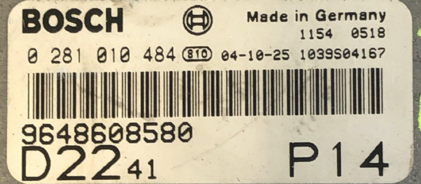 Fiat Boxer, 0281010484, 0 281 010 484, 9648608580, 1039S04167