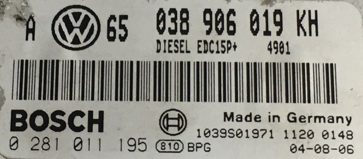 0281011195, 0281 011 195, 038906019KH, 038 906 019 KH, EDC15P+