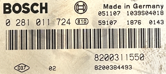 0281011724, 0 281 011 724, 8200311550, 8200384493