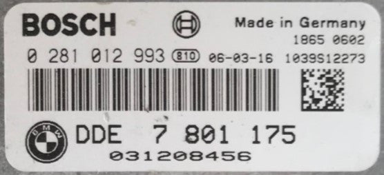 0281012993, 0 281 012 993, DDE7801175, DDE 7 801 175