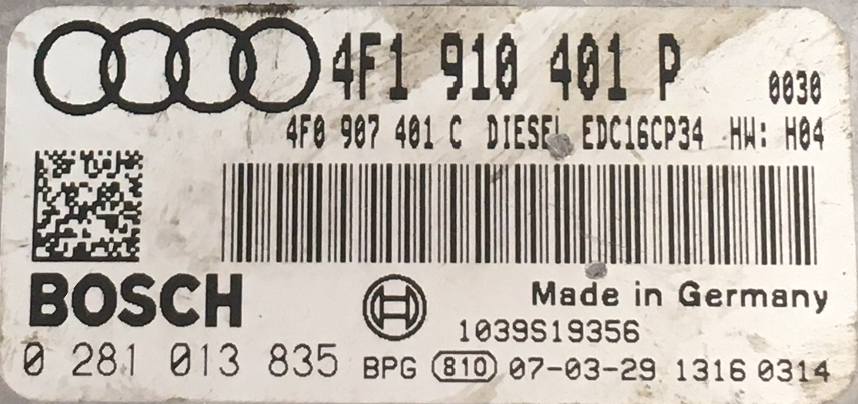 0281013835, 0 281 013 835, 4F1910401P, 4F1 910 401 P, 4F0907401C, 4F0 907 401 C, EDC16CP34