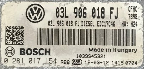 VW, 0281017154, 0 281 017 154, 03L906018FJ, 03L 906 018 FJ, EDC17C46