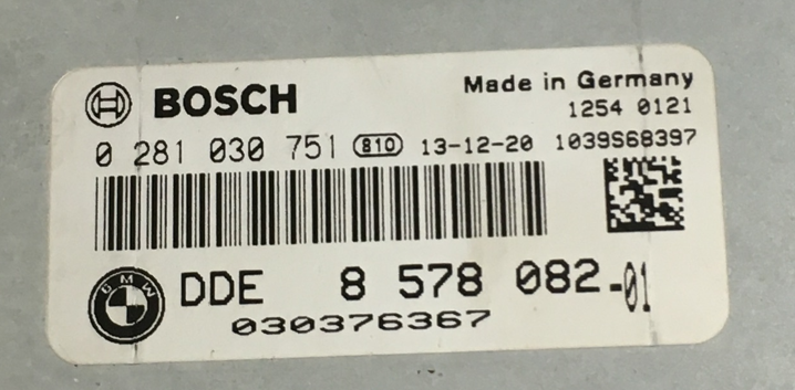BMW, 0281030751, 0 281 030 751, DDE8578082, DDE 8 578 082