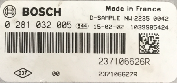 0281032005, 0 281 032 005, 237106626R, 237106627R