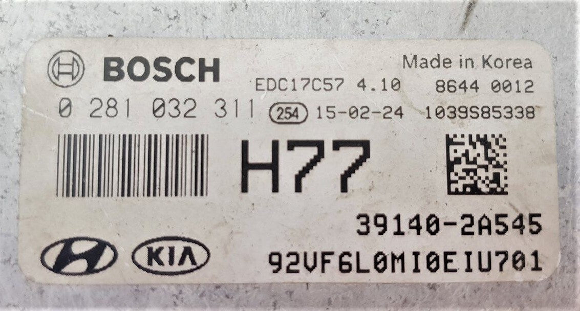 Hyundai i40, Kia, 0281032311, 0 281 032 311, 391402A545, 39140-2A545, H77, EDC17C57410, EDC 17C57 4.10