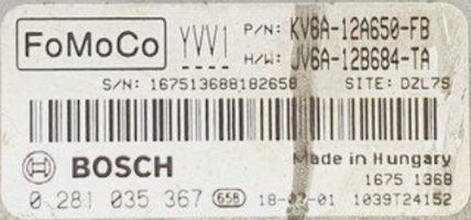 0281035367, 0 281 035 367, KV8A12A650FB, KV8A-12A650-FB, JV6A12B684TA, JV6A-12B684-TA, YVV1