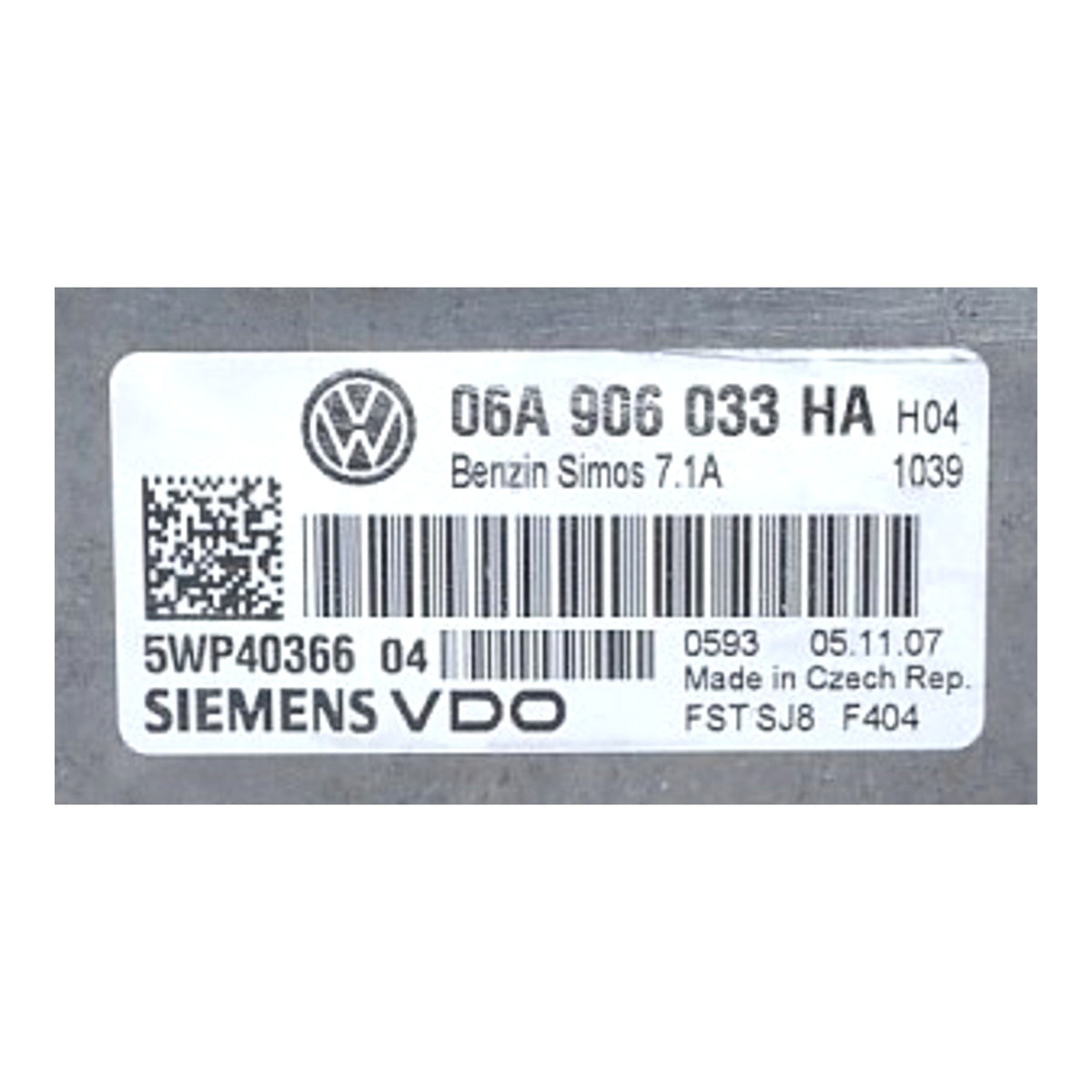 Simos 7.1A, 06A906033HA, 06A 906 033 HA, 5WP40366 04, 5WP4036604