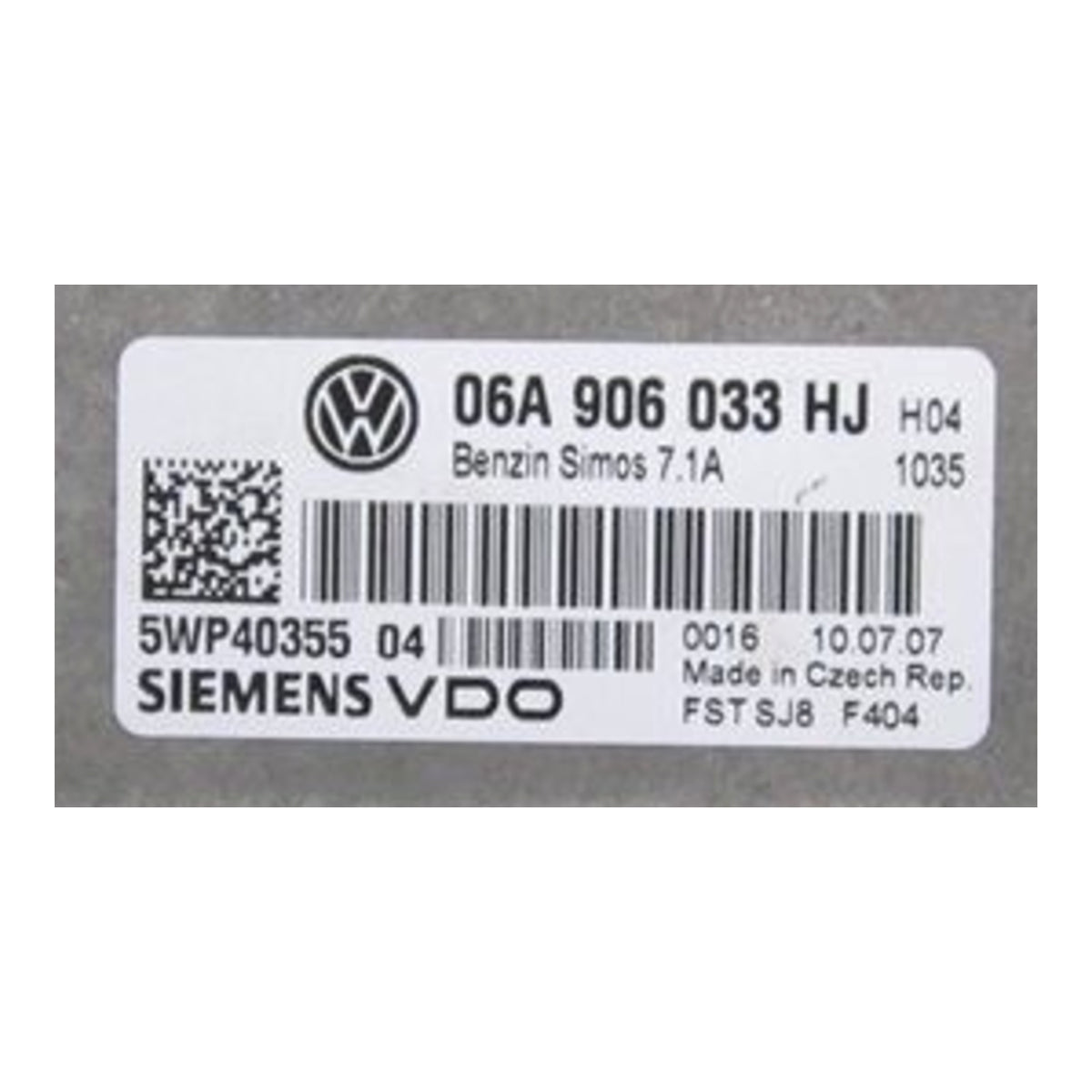 Simos 7.1A, 06A906033HJ, 06A 906 033 HJ, 5WP40355 04, 5WP4035504