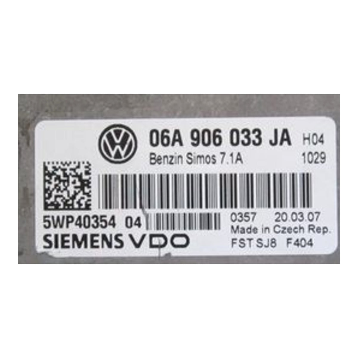 Simos 7.1A, 06A906033JA, 06A 906 033 JA, 5WP40354 04, 5WP4035404