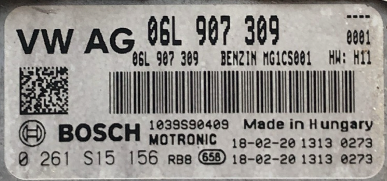 0261S15156, 0 261 S15 156, 06L 907 309, 06L907309, MG1CS001