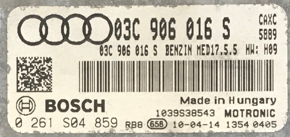 Audi A3 1.4, 0261S04859, 0 261 S04 859, 03C906016S, 03C 906 016 S, MED17.5.5, 1039S38543