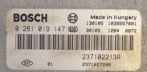 Dacia Dokker 1.5 dCi, 0281019147, 0 281 019 147, 237102720R, 1039S57881