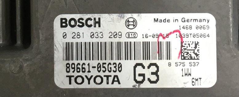 Toyota Avensis 1.6 D-4D, 0281033209, 0 281 033 209, 89661-05G30, 1039T05064
