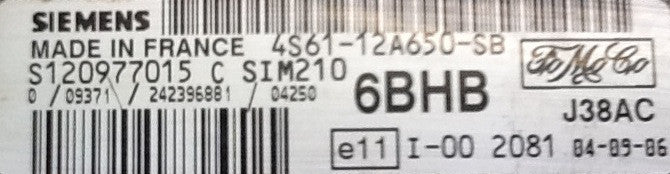 ECU de motor Plug & Play Siemens, 4S61-12A650-SB, S120977015 C, 6BHB, SIM210