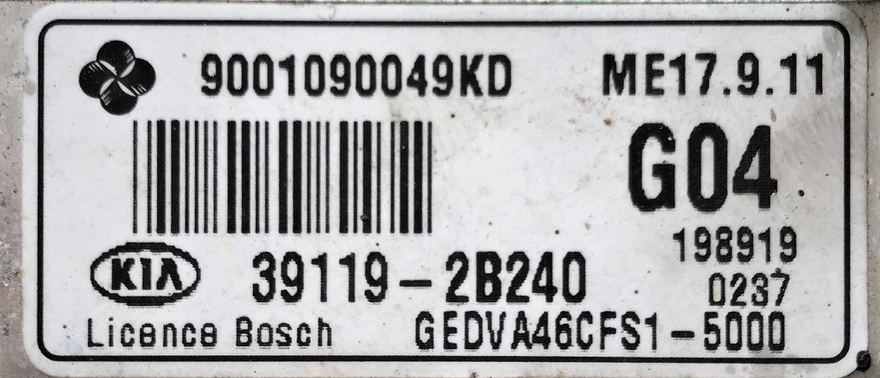 Kia Creed, 9001090049KD, 391192B240, 39119-2B240, ME17.9.11