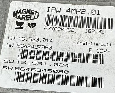 Plug & Play Engine Magneti Marelli ECU, Peugeot, Citroen, IAW 4MP2.01, HW 16.530.014, HW 9642427080, SW 16.581.024, SW 9646345080