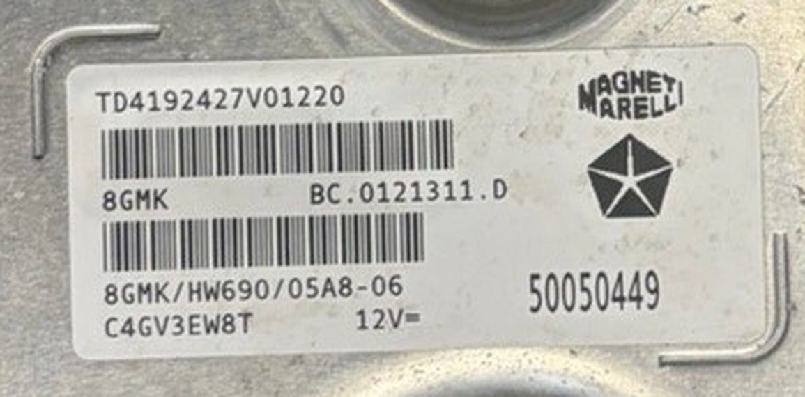 50050449 BC.0121311.D 8GMK HW690 Magneti Marelli ECU Jeep Renegade label