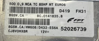 Plug & Play Magneti Marelli Engine ECU, 8GSWCA, 8GSW.CA, 52026739, BC0141835B, BC.0141835.B, HW608