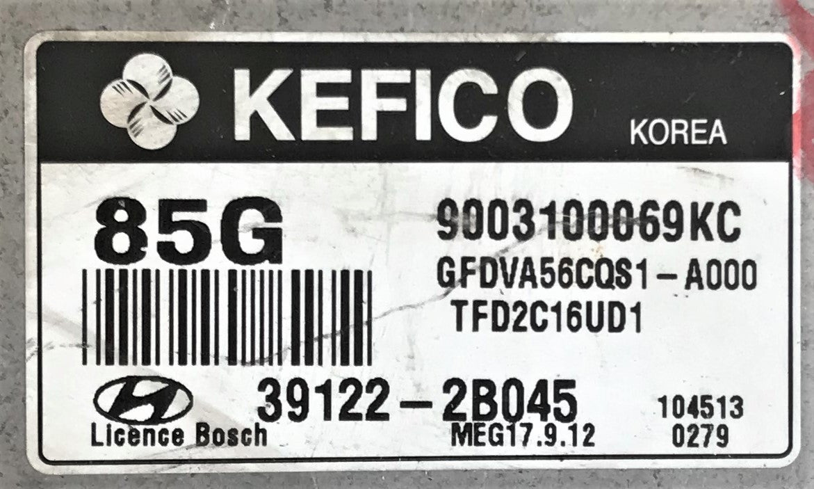85G, 9003100069KC, GFDVA56CQS1A000, GFDVA56CQS1-A000, TFD2C16UD1, 391222B045, 39122-2B045, MEG 17.9.12