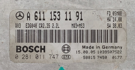 Mercedes-Benz CDI, 0281011747, 0 281 011 747, A6111531191, A 611 153 11 91, CR2.35