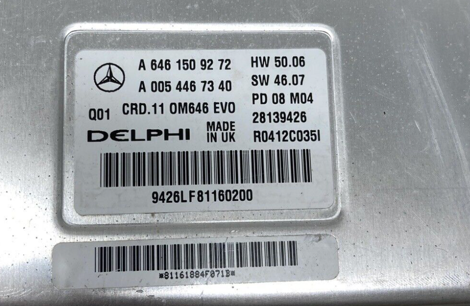 A6461509272, A 646 150 92 72, A0054467340, A 005 446 73 40, 28139426, R0412C0351, OM646 EVO, CRD.11