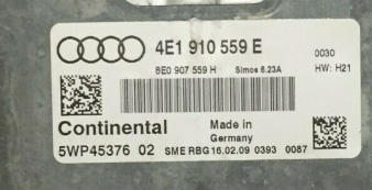 AUDI A8, 4E1910559E, 4E1 910 559 E, 8E0907559H, 8E0 907 559 H, 5WK45376 02, SIMOS 6.23A