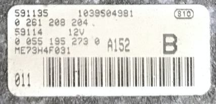 Alfa Romeo, Bosch Engine ECU, 0261208204, 0 261 208 204, 1039S04981, ME73H4, B