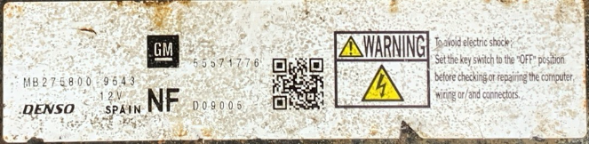 Denso Engine ECU, Vauxhall-Opel Corsa, Astra-Zafira 1.7 DTJ, MB2758009543, MB275800-9543, 55571776, NF