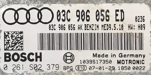Audi A3 1.6 FSI, 0261S02379, 0 261 S02 379, 03C906056ED, 03C 906 056 ED, MED9.5.10