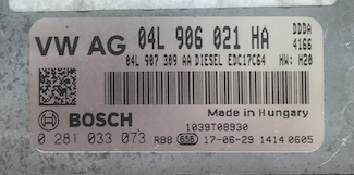 Audi A6 2.0 TDI, 0281033073, 0 281 033 073, 04L906021HA, 04L 906 021 HA, 04L907309AA, 04L 907 309 AA, 1039T08930, EDC17C64