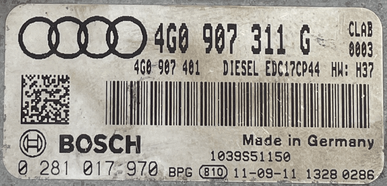 Audi A6, A7 3.0 TDI, 0281017970, 0 281 017 970, 4G0907311G, 4G0 907 311 G, 4G0907401, 4G0 907 401, EDC17CP44