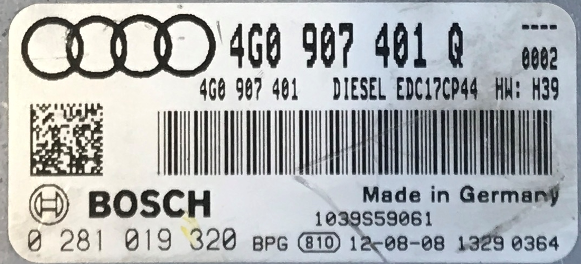 Audi A6, A7 3.0 TDI, 0281019320, 0 281 019 320, 4G0907401Q, 4G0 907 401 Q, 4G0907401, 4G0 907 401, EDC17CP44