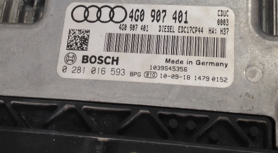 Audi A7 3.0 TDI, 0281016593, 0 281 016 593, 4G0907401, 4G0 907 401, EDC17CP44