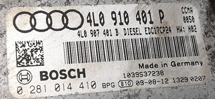 Audi Q7 3.0 TDI, 0281014410, 0281014410, 4L0910401P, 4L0 910 401 P, 4L0907401B, 4L0 907 401 B