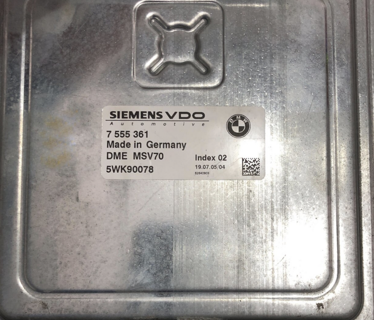 BMW 330i, 7555361, 7 555 361, DME MSV70, 5WK90078, INDEX 02