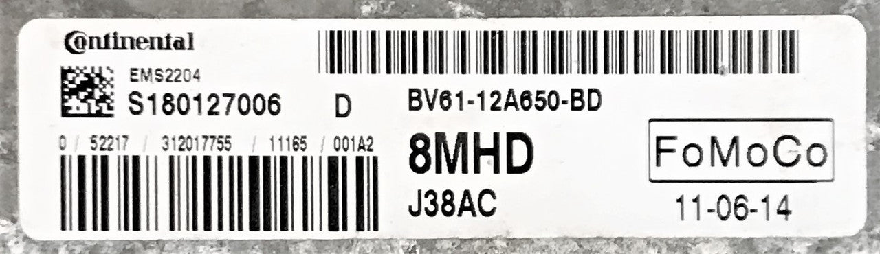Ford, S180127006D, S180127006 D, BV6112A650BD, BV61-12A650-BD, 8MHD, EMS2204