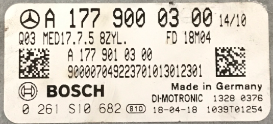 Bosch Engine ECU, 0261S10682, 0 261 S10 682, A1779000300, A 177 900 03 00, A1779010300, A 177 901 03 00, MED17.7.5