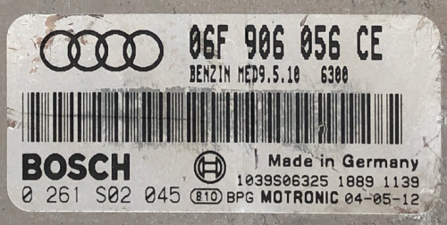 Bosch Engine ECU, Audi A3 2.0TFSi, 0261S02045, 0 261 S02 045, 06F906056CE, 06F 906 056 CE, MED9.5.10