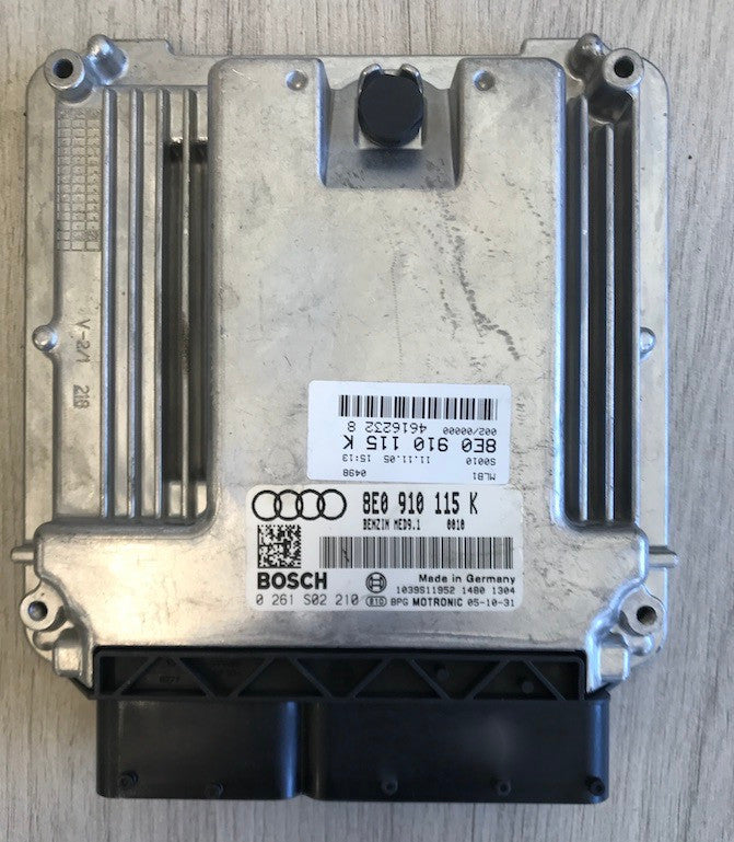 Bosch Engine ECU, Audi A4 2.0 TFSI, 0261S02210, 0 261 S02 210, 8E0910115K, 8E0 910 115 K, 1039S11952, MED9.1
