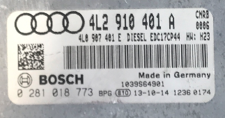 Bosch Engine ECU, Audi Q7 3.0 TDI, 0281018773, 0 281 018 773, 4L2910401A, 4L2 910 401 A, 1039S64901