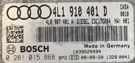 Audi Q7 3.0 TDI, 0281015868, 0 281 015 868, 4L1910401D, 4L1 910 401 D, EDC17CP14