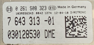 Bosch Engine ECU, BMW, 0261S08323, 0 261 S08 323, 7643313, 7 643 313, 1039S56343