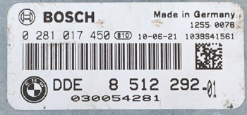 BMW 316, 318, 0281017450, 0 281 017 450, DDE8512292, DDE 8 512 292