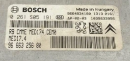 Bosch Engine ECU, Citroen DS3, 0261S05191, 0 261 S05 191, 9666325680, 96 663 256 80, MED17.4